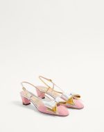 BOWOW SLINGBACK PUMPS IN MOIRÈ FABRIC 45MM